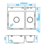 CARESSI CABL3318KR15 spoelbak Basic Line